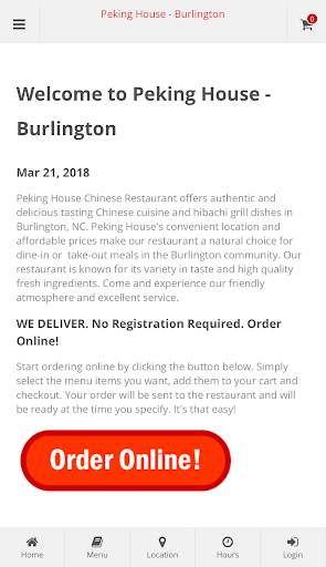 Peking House Burlington Online Ordering screenshot 1