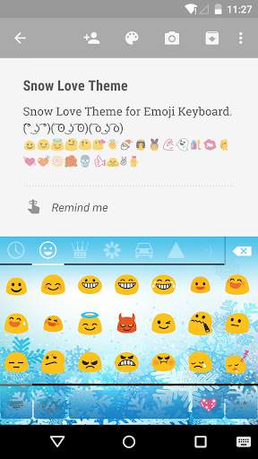 Snow Love Emoji Keyboard Theme screenshot 2