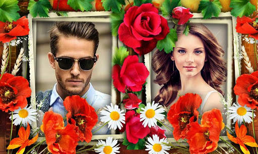 Flower Dual Photo Frames App screenshot 1