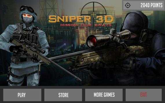 Sniper 3D : Mission-Four Aways screenshot 1