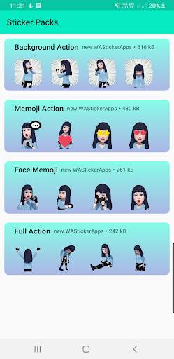 moving stickers for whatsapp - Denim Girls Sticker screenshot 1