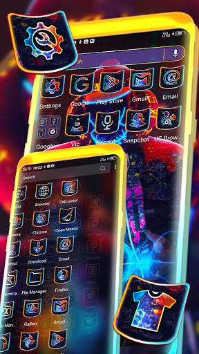 Neon Mask Man Launcher Theme screenshot 3