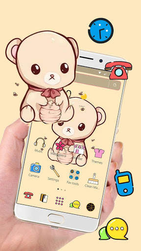 Yellow Cartoon Cute Bear Theme screenshot 3