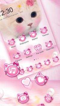 Cute Pink Bow Kitty Launcher screenshot 1