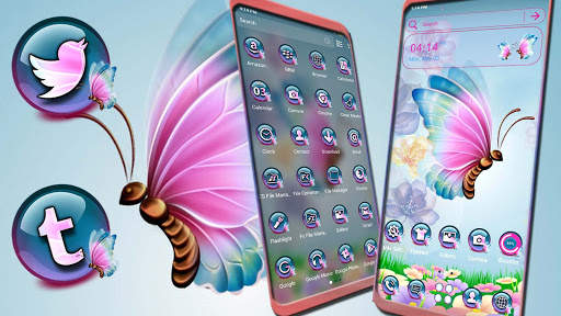 Pink Butterfly Launcher Theme screenshot 1