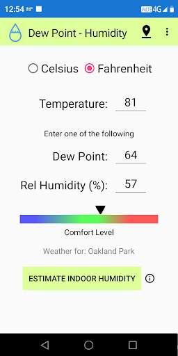Dew Point - Humidity Calculator screenshot 2