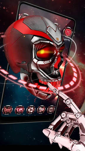Red tech hell skull theme 5 تصوير الشاشة