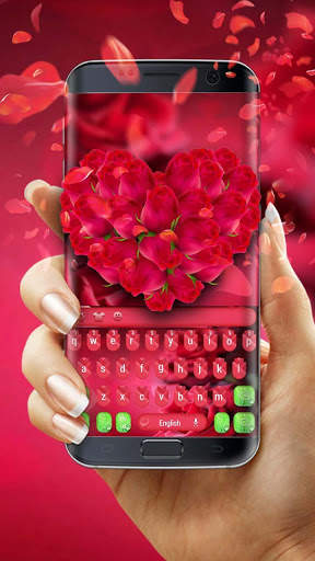 Pink Rose Petal Flying Keyboard स्क्रीनशॉट 1