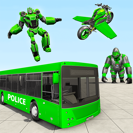 Bus Robot Transforming Game - Gorilla Robot Game icon
