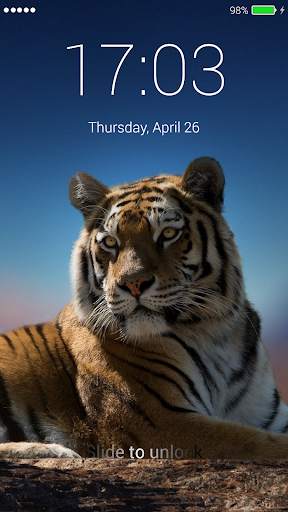 Tiger 3D Lock Screen 3 تصوير الشاشة