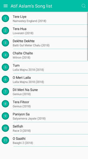 Atif Aslam Songs Lyrics screenshot 1