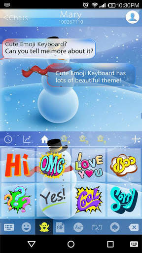 Snowman Emoji Keyboard Live Wallpaper screenshot 2