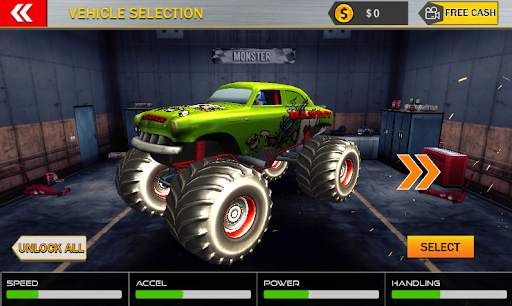 Monster Mega Truck Jump 3D Rac screenshot 1