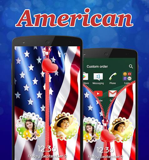 American Zipper Lock Screen screenshot 2