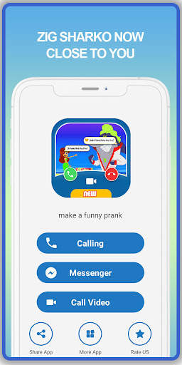 Zig and Sharko Funny Video - Fake call & Messages screenshot 1
