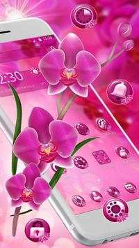Pink Orchid Spring Flowers Theme screenshot 1