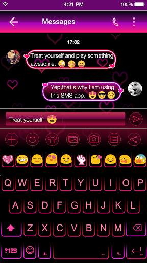 Cute Neon Emoji Keyboard Theme स्क्रीनशॉट 1