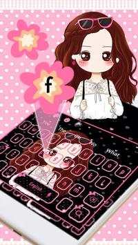 Pink Pretty Girl Keyboard Theme screenshot 2