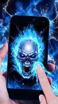 Blue Fire Skull Bone Live Wallpaper screenshot 3
