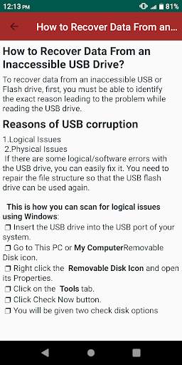 Repair Corrupted USB Drives Guide screenshot 4