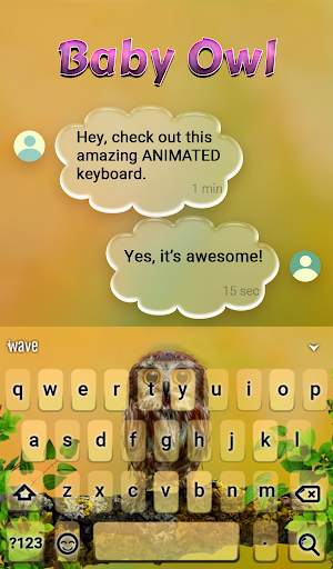 Baby Owl Animated Keyboard   Live Wallpaper screenshot 3