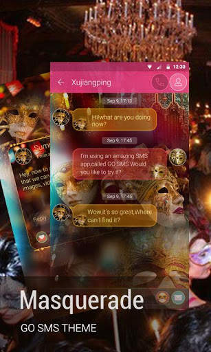 GO SMS PRO MASQUERADE THEME screenshot 1