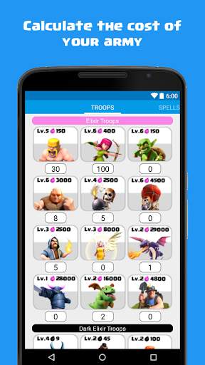 Calculator for Clash of Clans screenshot 1