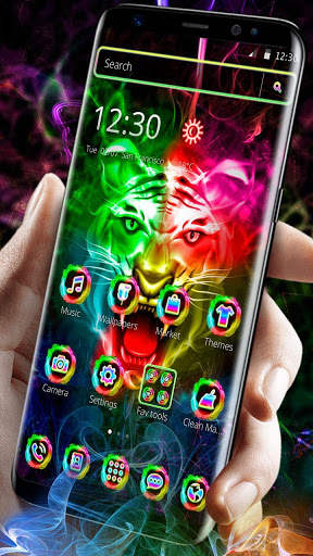 Colorful Neon Wild Tiger Theme screenshot 4