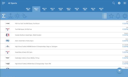 Live Sports TV Listings Guide 6 تصوير الشاشة