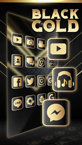 Black Gold Launcher Theme Live HD Wallpapers screenshot 3