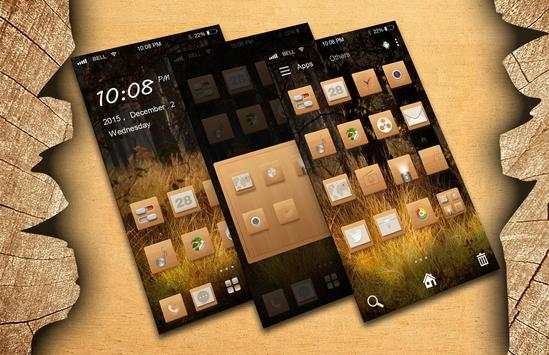 Wood grain them-ABC Launcher screenshot 2