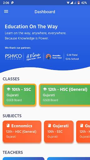 Education On The Way App - G M Patel School Dhrol screenshot 2