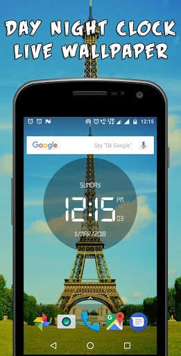 Day night automatic change clock wallpaper screenshot 3