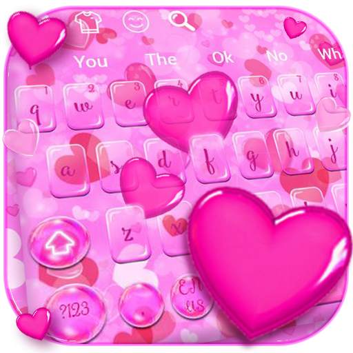 Pink Heart Keyboard 10001002