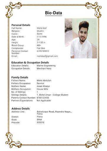 Muslim Marriage Biodata Maker screenshot 6