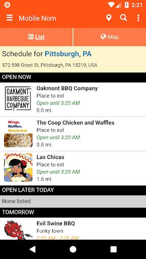 Mobile Nom - Food Truck Finder screenshot 1