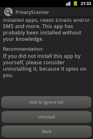 Privacy Scanner (AntiSpy) 7 تصوير الشاشة