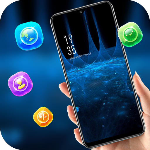 Abstract blue bright shiny light theme icon