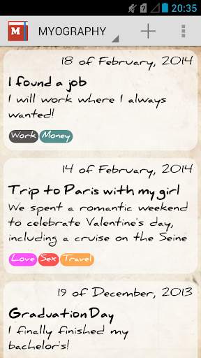 Myography - Your biography screenshot 1