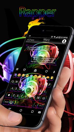 Rapper Neon Emoji Keyboard screenshot 1