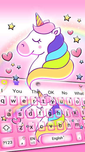 Lovely Cute Unicorn Keyboard Theme screenshot 2