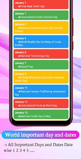 World Important Days & Dates screenshot 2