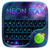 Neon Star Emoji Keyboard Theme 3.2