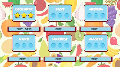 Memory Matching Game  Fruit, Flower, Vegetables screenshot 4