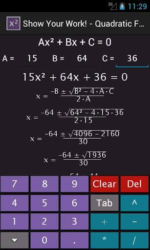 Quadratic Equation Solver screenshot 2