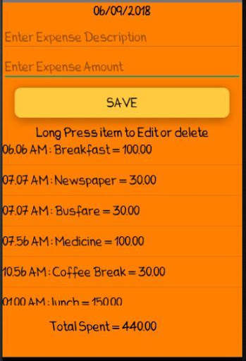 My Daily Expenses Diary screenshot 1
