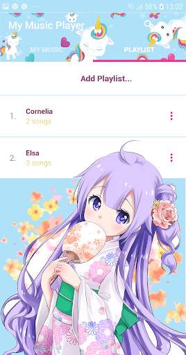 Unicorn Music Player : Unicorn Cute Player Theme screenshot 2