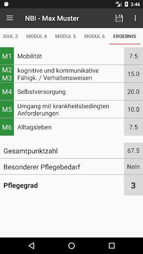 NBI Pflegegradrechner screenshot 6