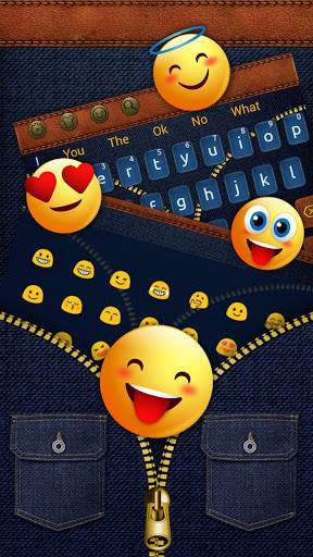 Blue Jeans Gold Zipper Keyboard Theme screenshot 4