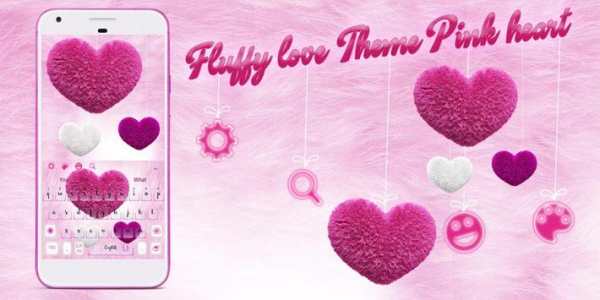 Pink heart Fluffy Keyboard screenshot 5